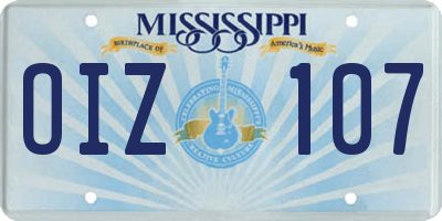 MS license plate OIZ107