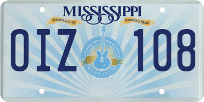 MS license plate OIZ108