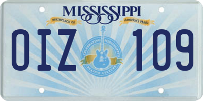 MS license plate OIZ109