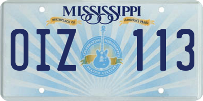 MS license plate OIZ113