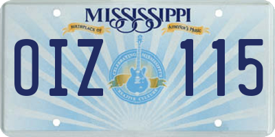 MS license plate OIZ115