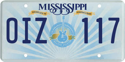 MS license plate OIZ117