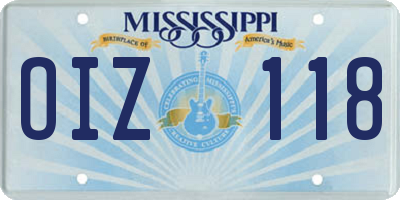 MS license plate OIZ118
