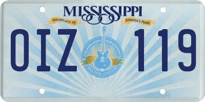 MS license plate OIZ119