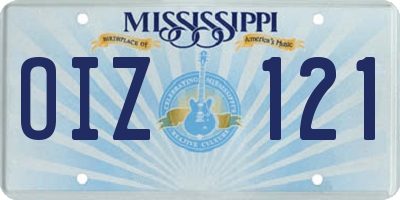 MS license plate OIZ121
