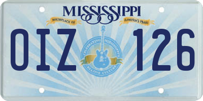MS license plate OIZ126