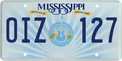 MS license plate OIZ127
