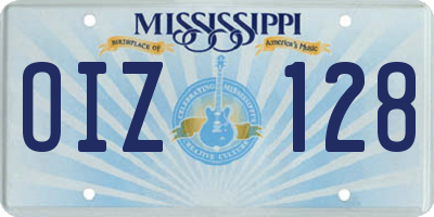 MS license plate OIZ128