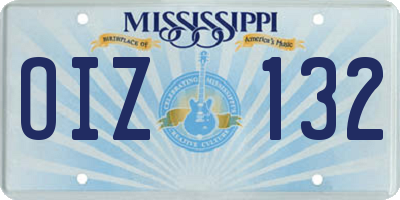 MS license plate OIZ132