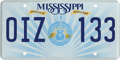 MS license plate OIZ133