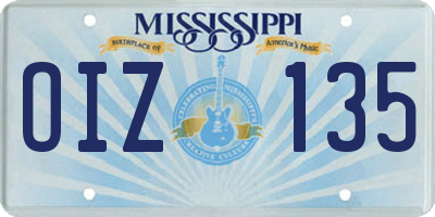 MS license plate OIZ135