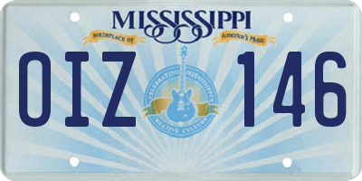 MS license plate OIZ146