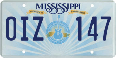 MS license plate OIZ147