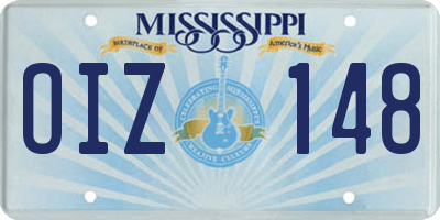 MS license plate OIZ148