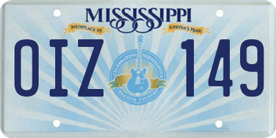 MS license plate OIZ149