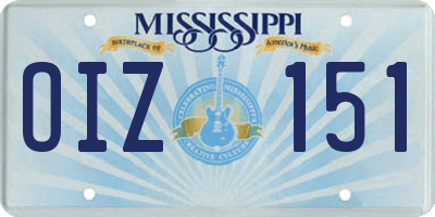 MS license plate OIZ151