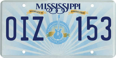 MS license plate OIZ153