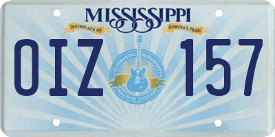 MS license plate OIZ157