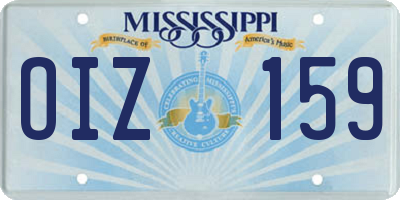 MS license plate OIZ159