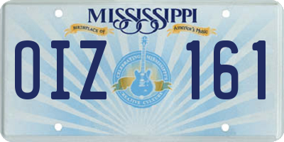 MS license plate OIZ161