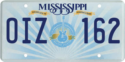 MS license plate OIZ162