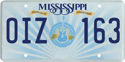 MS license plate OIZ163