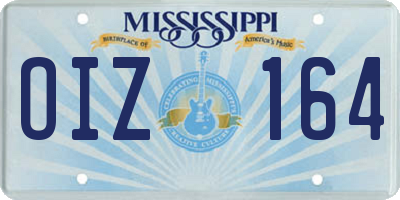 MS license plate OIZ164