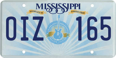MS license plate OIZ165