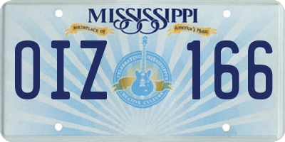 MS license plate OIZ166