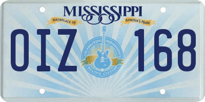 MS license plate OIZ168