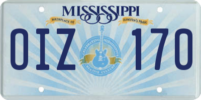 MS license plate OIZ170