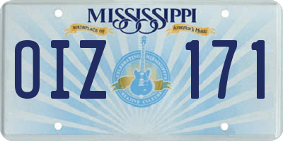MS license plate OIZ171