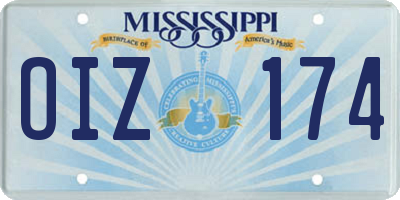 MS license plate OIZ174