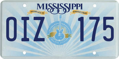 MS license plate OIZ175