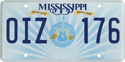 MS license plate OIZ176