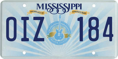 MS license plate OIZ184