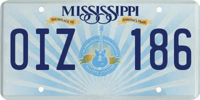 MS license plate OIZ186