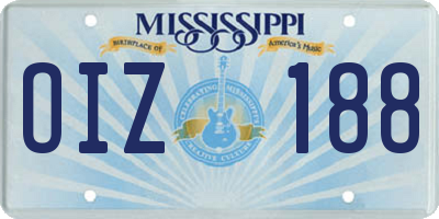 MS license plate OIZ188