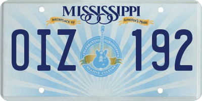 MS license plate OIZ192