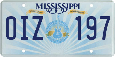 MS license plate OIZ197