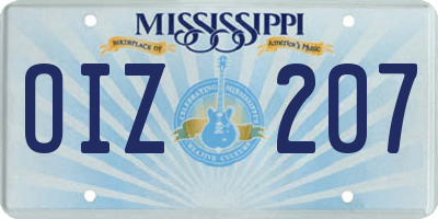 MS license plate OIZ207