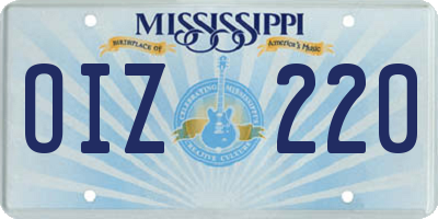 MS license plate OIZ220