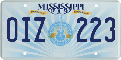 MS license plate OIZ223