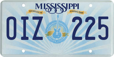 MS license plate OIZ225