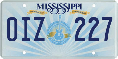 MS license plate OIZ227