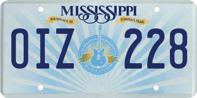 MS license plate OIZ228