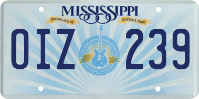 MS license plate OIZ239