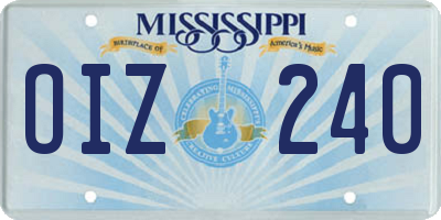 MS license plate OIZ240