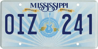 MS license plate OIZ241