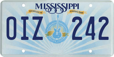 MS license plate OIZ242